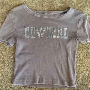 Cowgirl Short Sleeve Tee - Brown